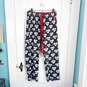 Campus Classic OSU Pajama Pants Ohio State University Scarlet Black Heart Print